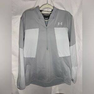 Men’s Under Armour Two-Tone Gray Quarter-Zip Pullover XL